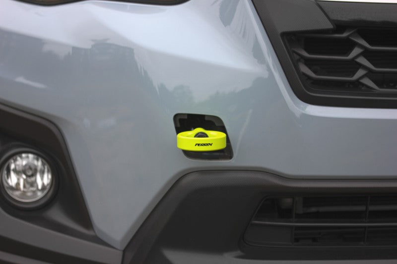 Perrin Front Tow Hook Neon Yellow (PSP-BDY-237NY) | Subaru WRX 2022-2025 / Crosstrek 2018-2023 / Forester XT 2014-2018 / Forester 2014-2025