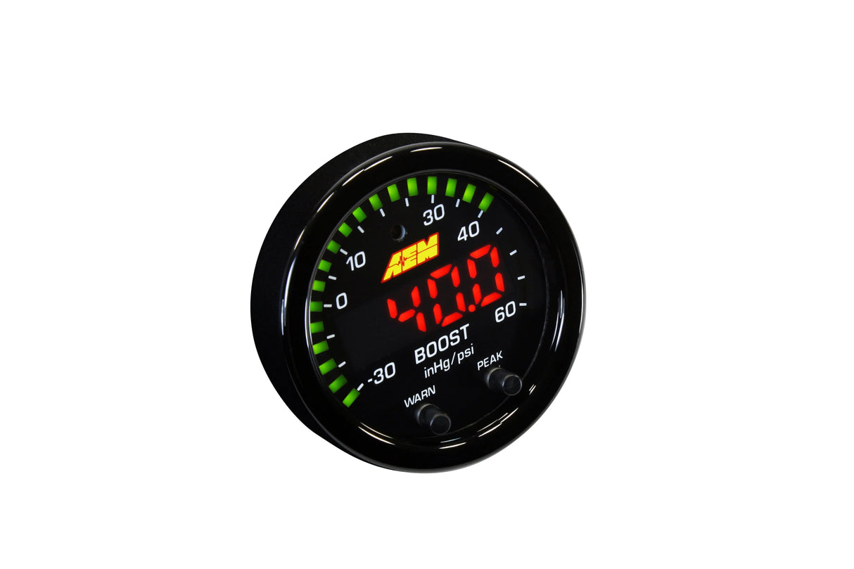 AEM X-Series Boost Pressure Gauge Kit -30inHg 60psi (30-0308)