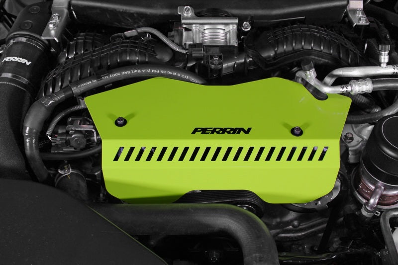 Perrin Pulley Cover Neon Yellow (PSP-ENG-153NY) | Subaru WRX 2022-2025