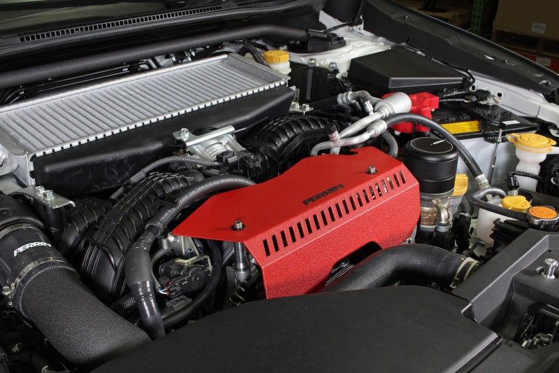 Perrin Pulley Cover Red (PSP-ENG-153RD) | Subaru WRX 2022-2025