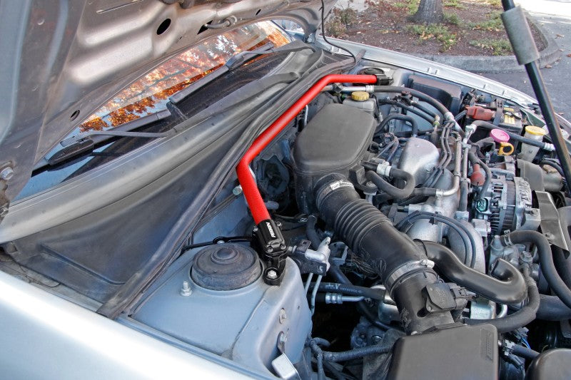 Perrin Front Strut Tower Bar Red (PSP-SUS-052RD) | Subaru WRX 2002-2007 / STI 2004-2007 / Forester XT 2004-2008