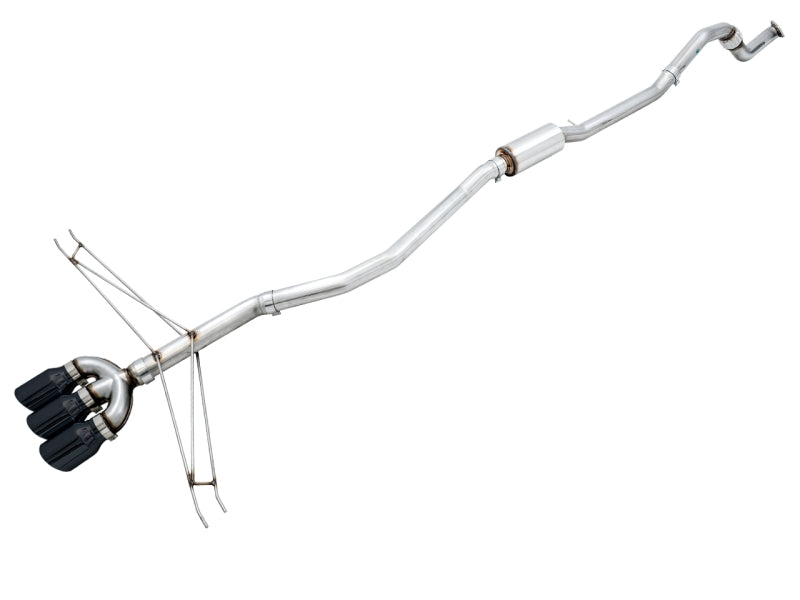 AWE Track Edition Exhaust w/ Front Pipe Triple Diamond Black Tips 2017-2020 Honda Civic Si | 3020-53010