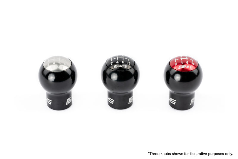 AMS Performance Billet Aluminum Shift Knob 6-Speed With Red, Black, or Gunmetal Changeable Color Caps (AMS.50.06.0002-1) | Subaru WRX 2015-2024 / STI 2004-2021