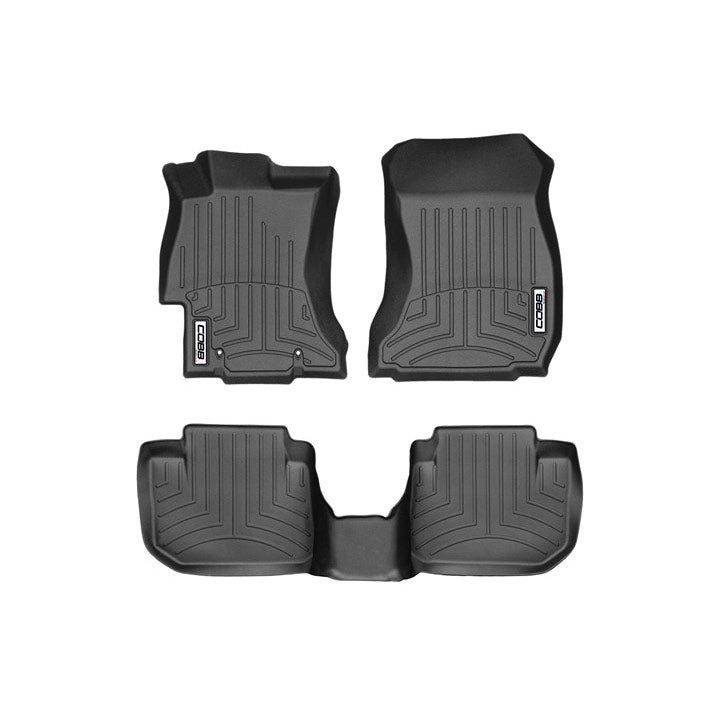 COBB Front and Rear FloorLiner by WeatherTech Black Subaru 2015-2021 WRX / 2015-2021 STI | WT444391-444392