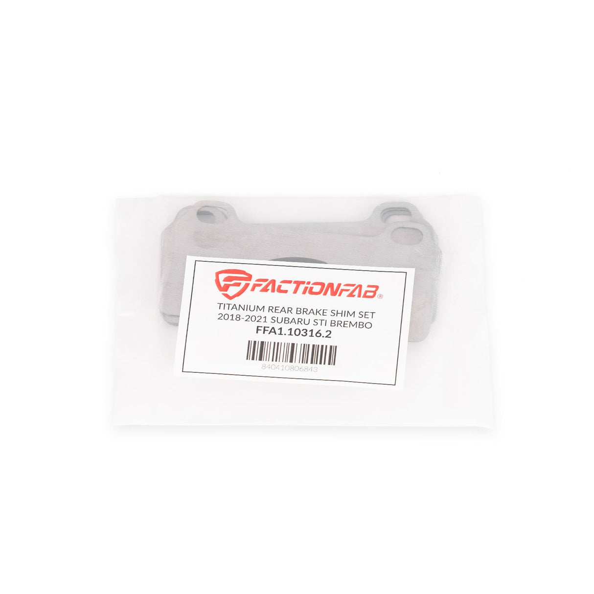 FactionFab Titanium Rear Brake Shim Set Brembo Subaru 2018-2021 STI | FFA1.10316.2