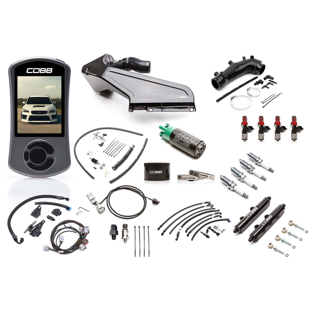 COBB NexGen Stage 2+ Flex Fuel Redline CF Power Package (SUB004NG2S2FF-RED) | Subaru STI 2015-2021