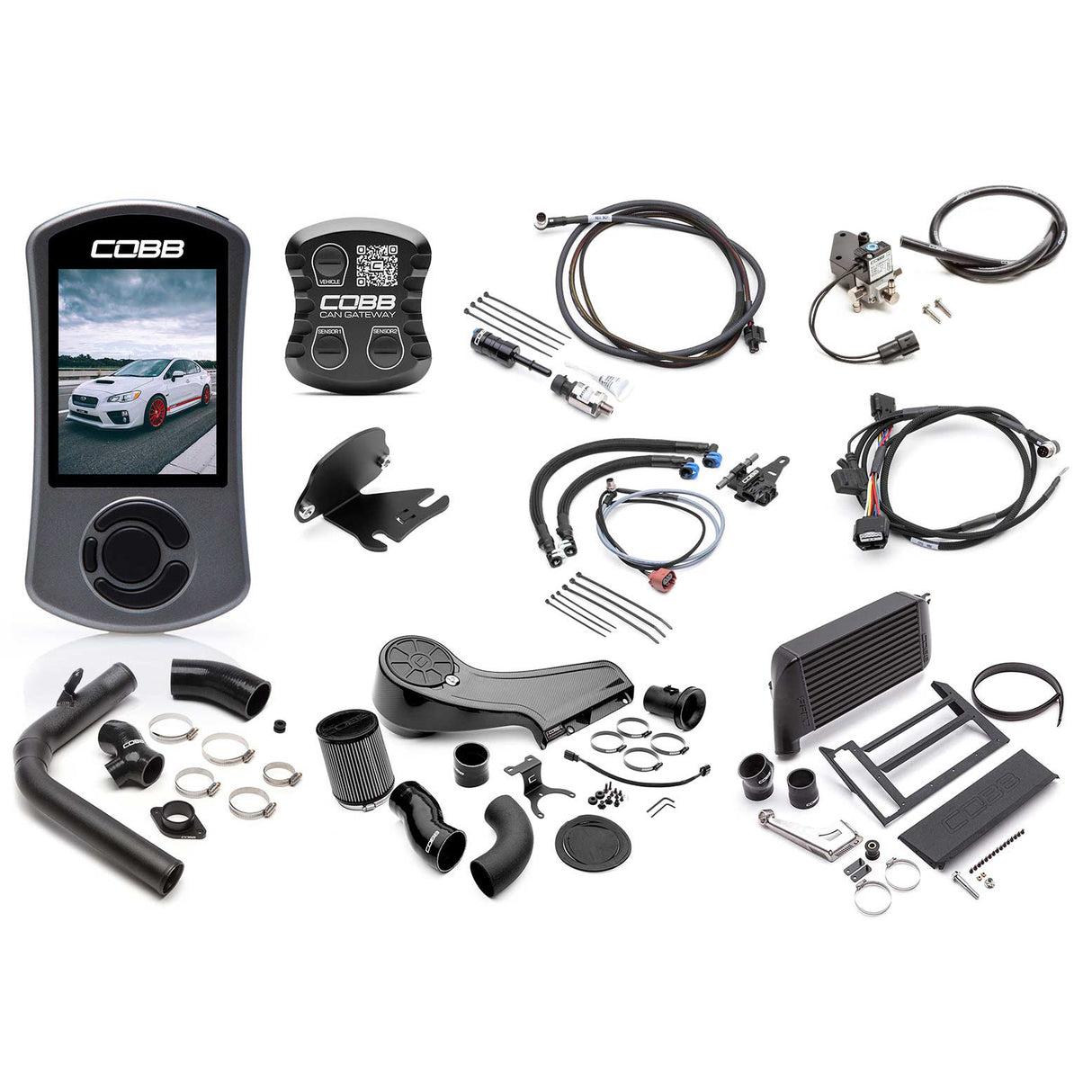 COBB NexGen Stage 2+ CAN Flex Fuel Redline Carbon Fiber Power Package Black 6-Speed (SUB004NG2W-BK1FF-RED) | Subaru WRX 2015-2017