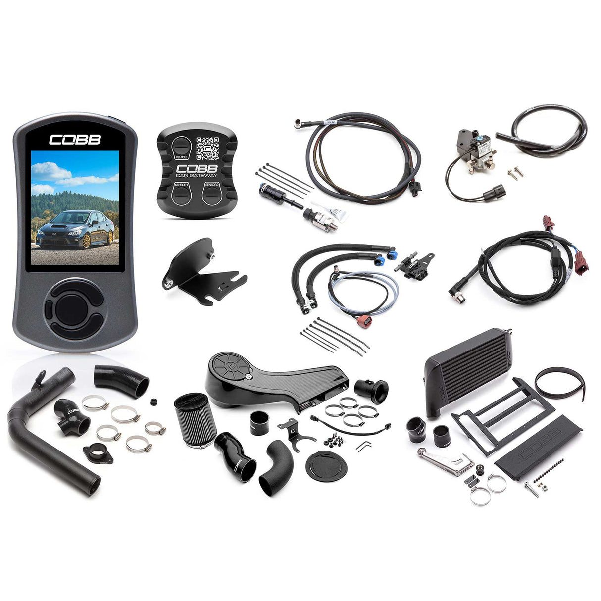 COBB NexGen Stage 2+ CAN Flex Fuel Redline Carbon Fiber Power Package Black 6-Speed (SUB004NG2W-BK2FF-RED) | Subaru WRX 2018-2021