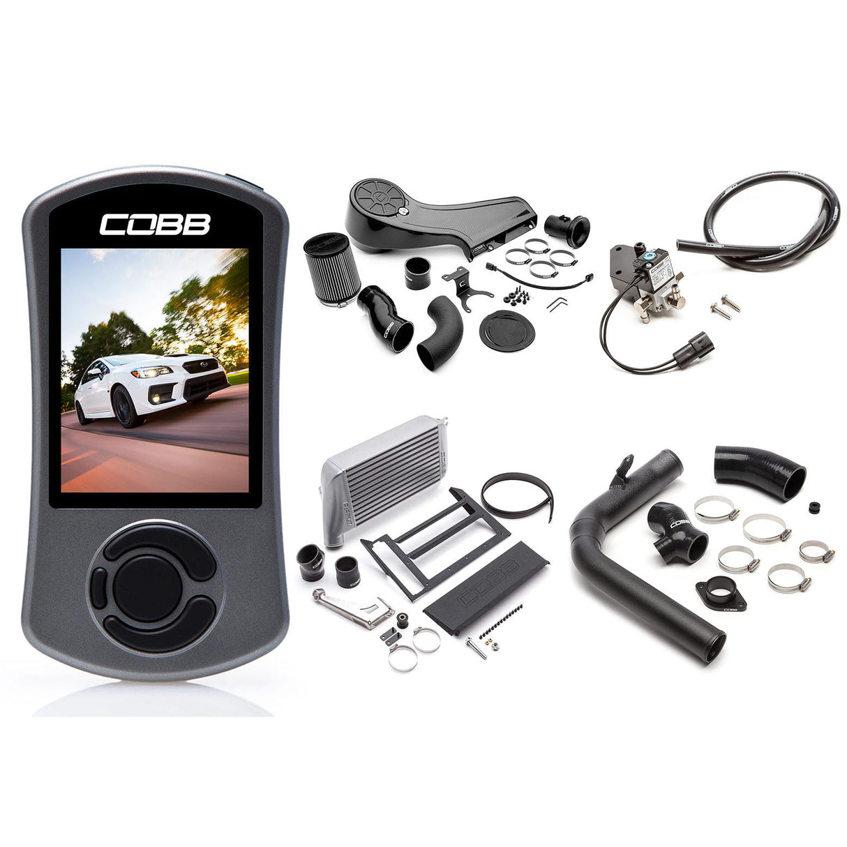 COBB NexGen Stage 2 Redline Carbon Fiber Power Package Silver Intercooler (SUB004NG2W-SL-RED) | Subaru WRX 2015-2021