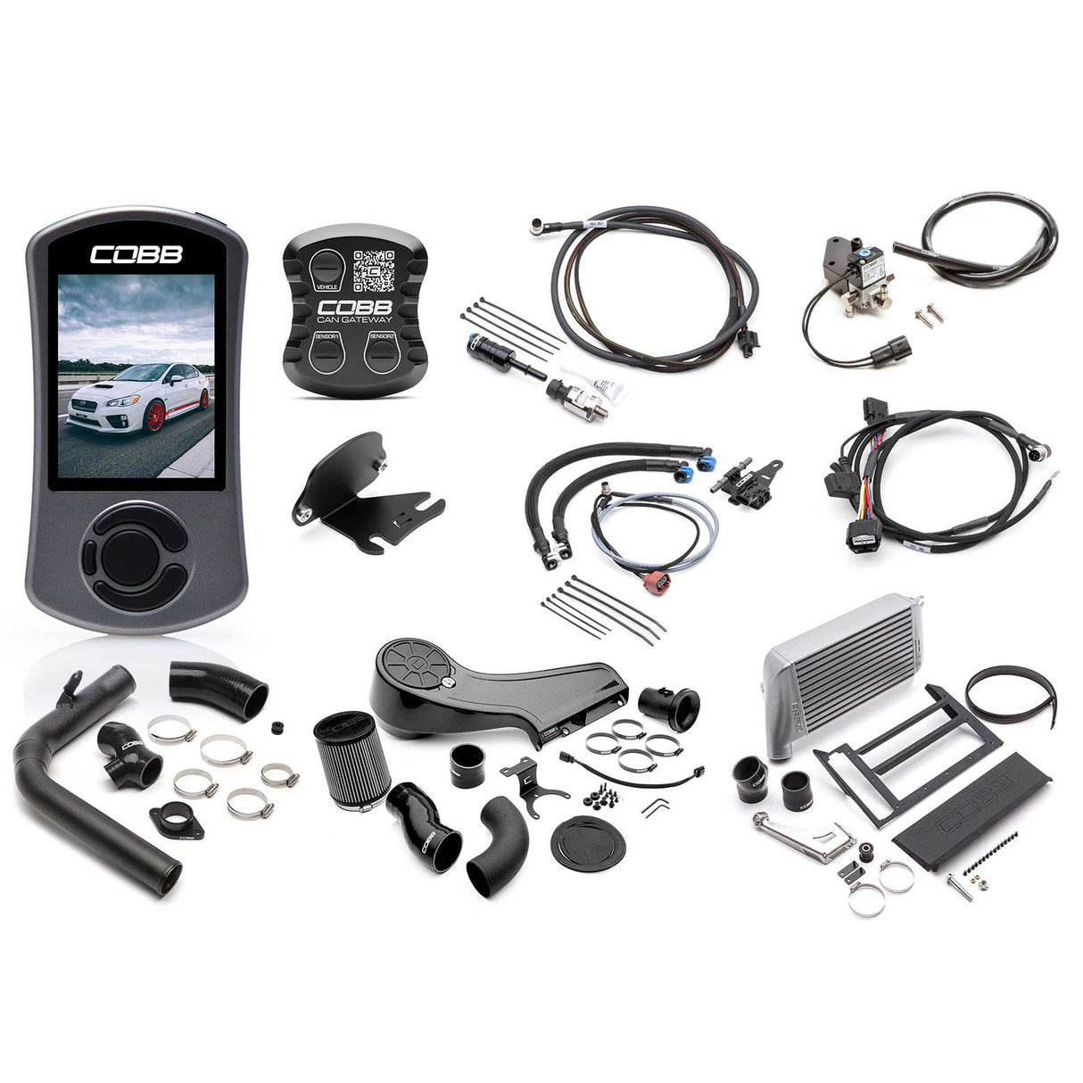 COBB NexGen Stage 2+ CAN Flex Fuel Redline Carbon Fiber Power Package Silver 6-Speed (SUB004NG2W-SL1FF-RED) | Subaru WRX 2015-2017