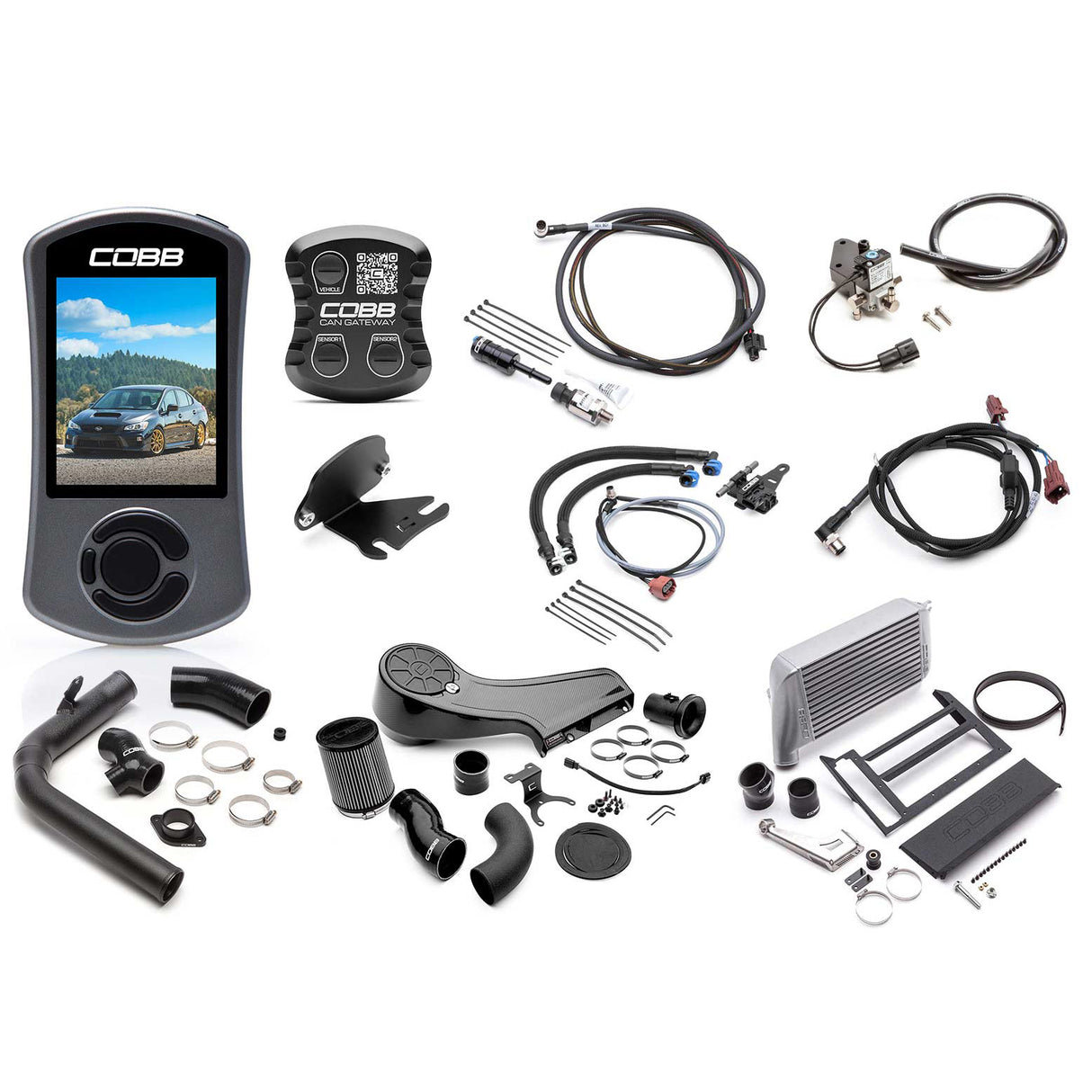 COBB NexGen Stage 2+ CAN Flex Fuel Redline Carbon Fiber Power Package Silver 6-Speed (SUB004NG2W-SL2FF-RED) | Subaru WRX 2018-2021