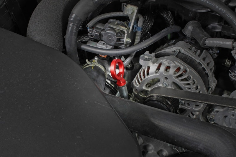 Perrin Aluminum Loop Style Dip Stick Handle Red Finish (PSP-ENG-721RD) | WRX / BRZ / FR-S / GT86 / GR86 / Ascent / Forester XT / Crosstrek