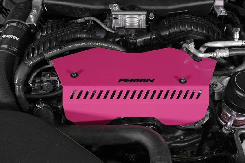 Perrin Pulley Cover Hyper Pink (PSP-ENG-153HP) | Subaru WRX 2022-2025