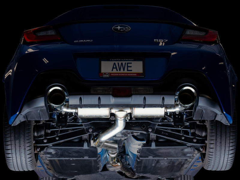 AWE Touring Edition Cat Back Exhaust Chrome Silver Tips Subaru 2013-2024 BRZ / 2013-2016 FRS / 2017-2021 GT86 / 2022-2024 GR86 | 3015-32486