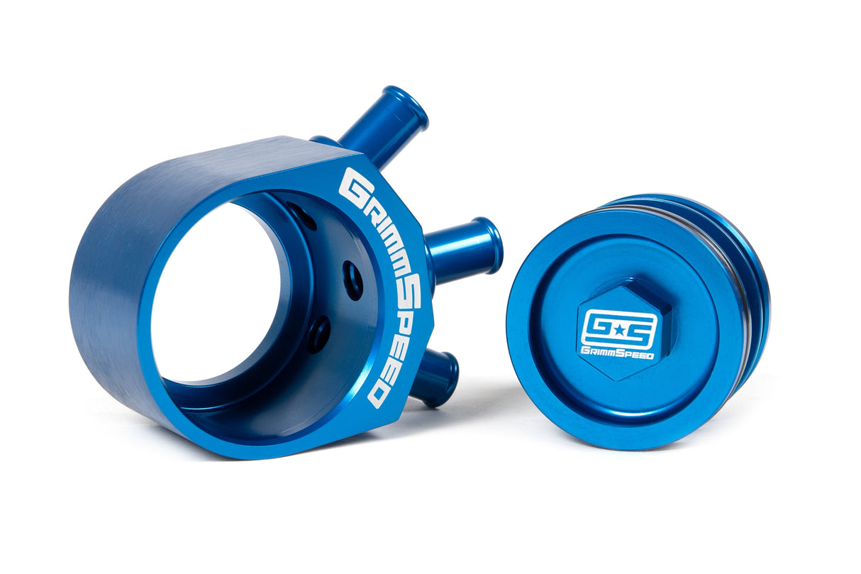 GrimmSpeed Air/Oil Separator Blue Subaru 2002-2007 WRX / 2004-2020 STI
