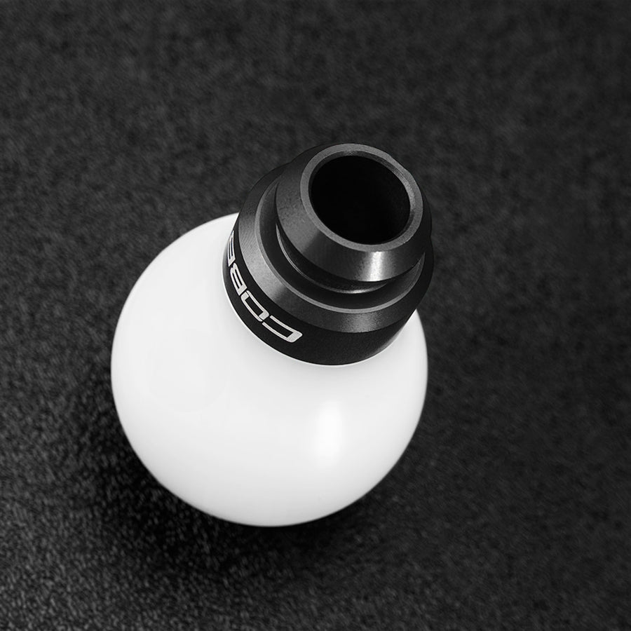 COBB 5-Speed Shift Knob White Shift Knob With Stealth Black Subaru 2002-2014 WRX | 211350-W-BK