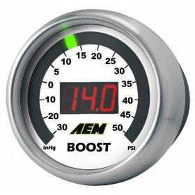 AEM 52mm Digital Boost And Vacuum Gauge -30inHg - 50 PSI (30-4408)