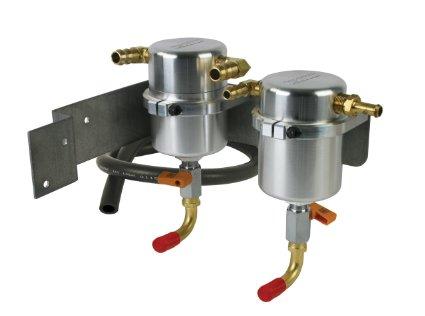 Moroso Air-Oil Separator Twin Large Body Top Mount Intercooler Silver Subaru 2008-2014 WRX