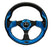 NRG 320mm Sport Leather Steering Wheel w/ Blue Inserts Universal