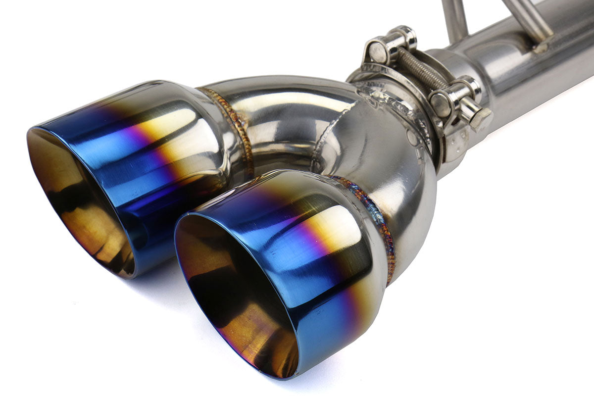 FactionFab Axle Back Exhaust w/ Staggered Burnt Tips (SEDAN) Subaru 2011-2014 WRX / 2011-2014 STI
