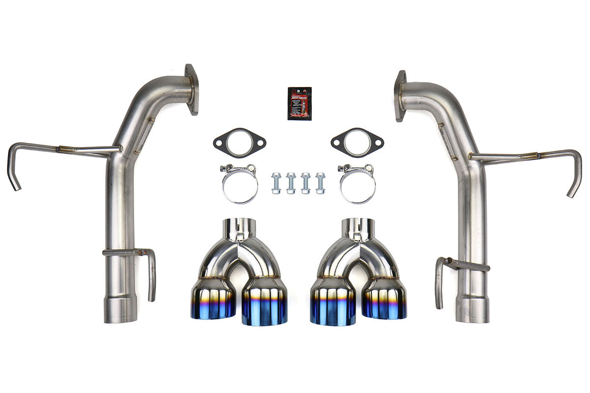 FactionFab Axle Back Exhaust w/ Staggered Burnt Tips (SEDAN) Subaru 2011-2014 WRX / 2011-2014 STI