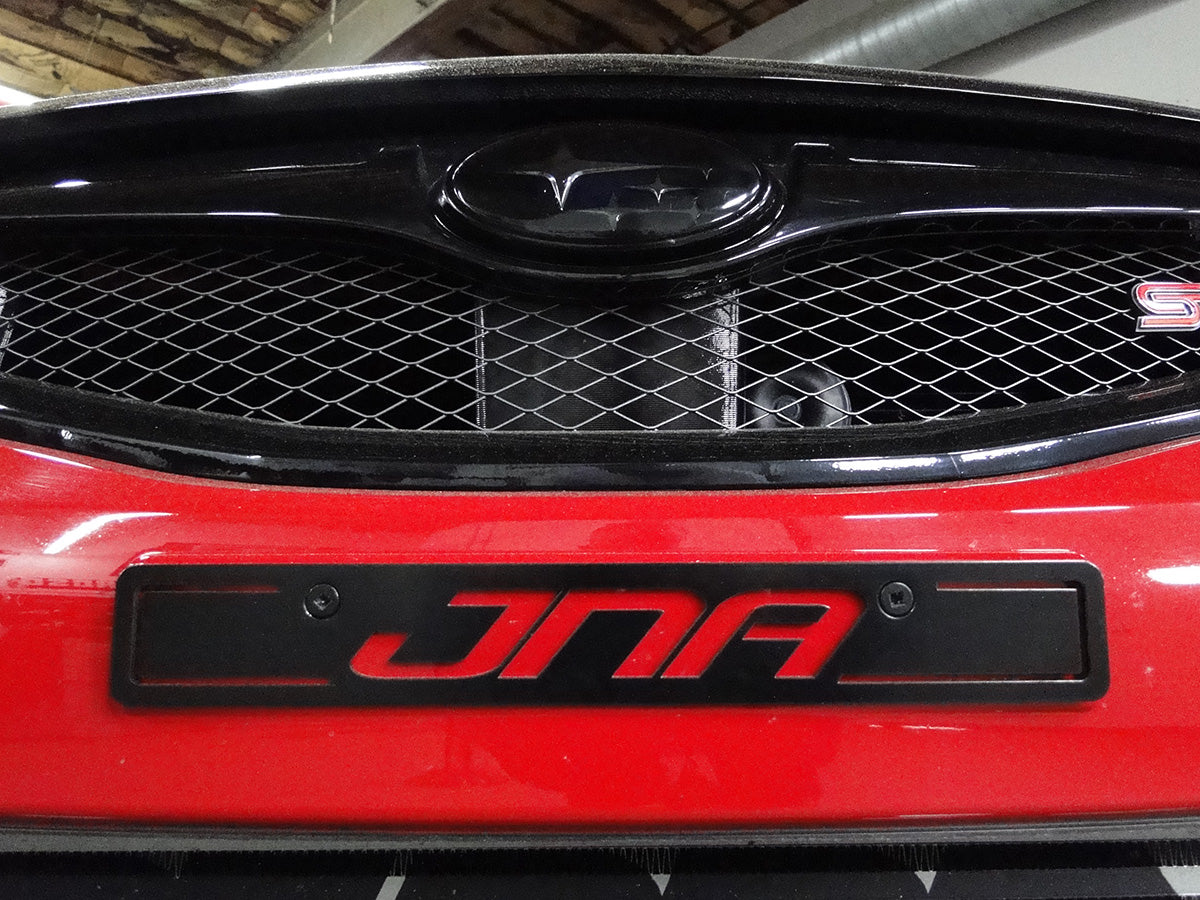 JNA Performance Front License Plate Delete Black Subaru 2002-2021 WRX / 2004-2021 STI / 2013-2021 BRZ | JNA-SUB-004BK