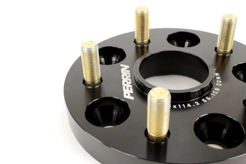Perrin Wheel Spacers 20mm 5x114.3 Bolt Pattern 56mm Hub Centric Set of 2 Black (PSP-WHL-020BK) | Subaru WRX 2015-2025 / STI 2005-2021 / Outback XT 2020-2025 / Legacy XT 2020-2025