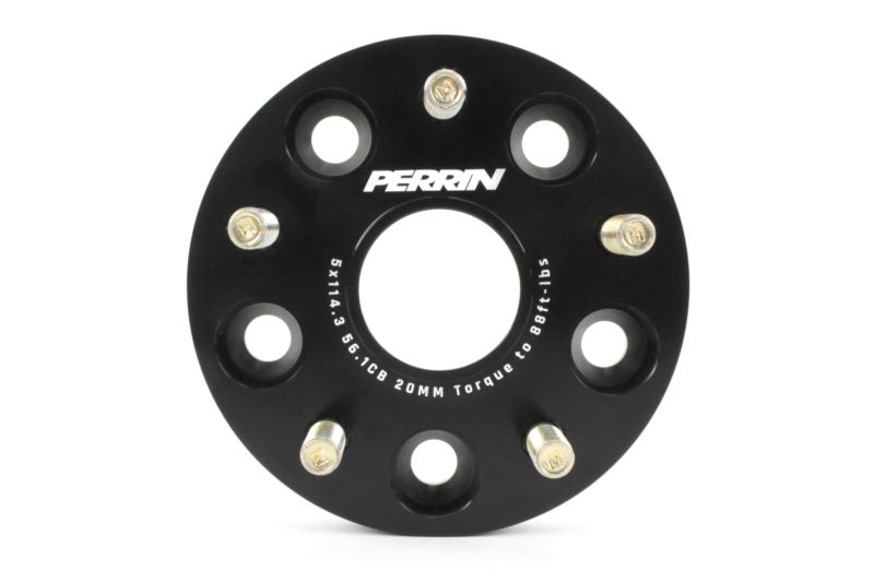 Perrin Wheel Spacers 20mm 5x114.3 Bolt Pattern 56mm Hub Centric Set of 2 Black (PSP-WHL-020BK) | Subaru WRX 2015-2025 / STI 2005-2021 / Outback XT 2020-2025 / Legacy XT 2020-2025