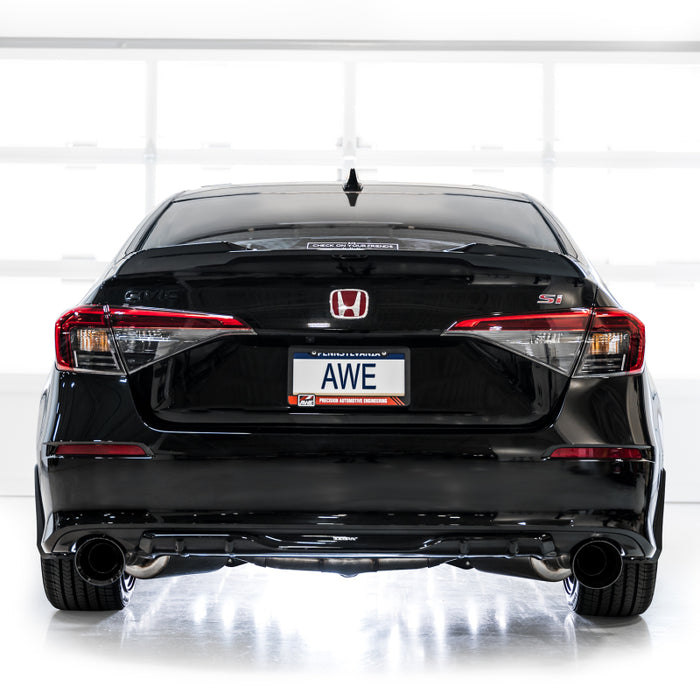 AWE Touring Edition Cat Back Exhaust Dual Diamond Black Tips 2022-2024 Honda Civic Si / 2023-2024 Acura Integra | 3015-33331