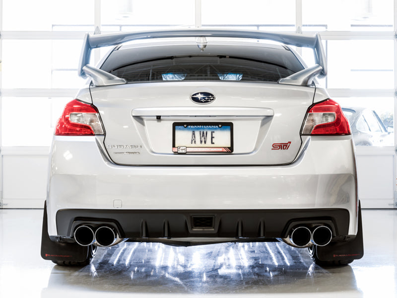 AWE Touring Edition Cat Back Exhaust Chrome Silver Tips (SEDAN) Subaru 2011-2014 WRX / 2011-2021 STI | 3015-42104