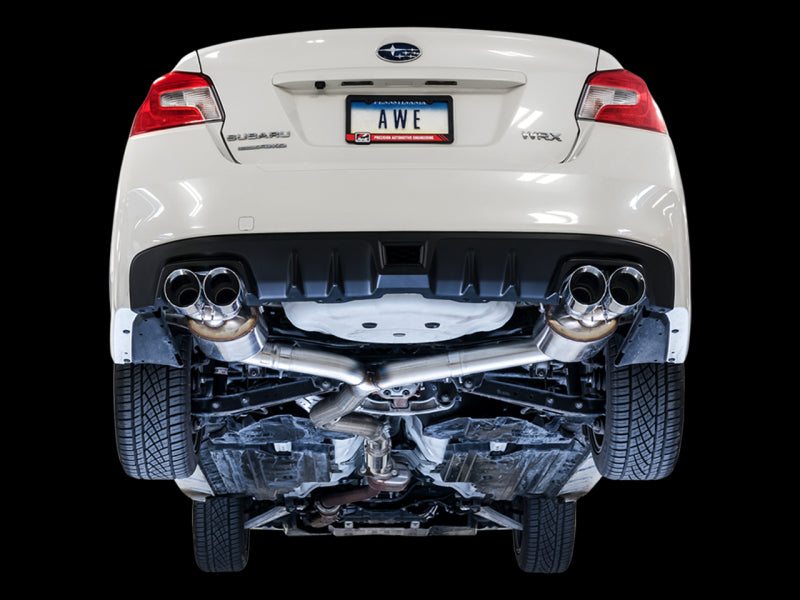 AWE Touring Edition Cat Back Exhaust Chrome Silver Tips Subaru 2015-2021 WRX | 3015-42098