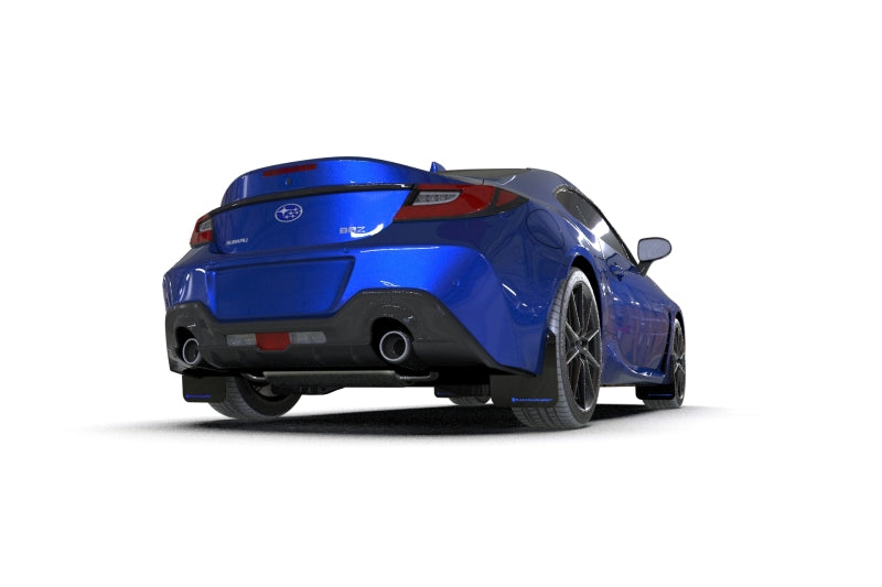 Rally Armor UR Mud Flaps Black Urethane Blue Logo Subaru 2022-2024 BRZ / 2022-2024 GR86 | MF99-UR-BLK-BL