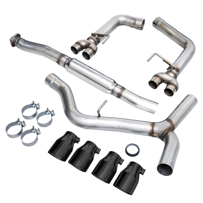 AWE Track Edition Cat Back Exhaust Diamond Black Tips (SEDAN) Subaru 2011-2021 WRX / 2011-2021 STI | 3020-43066