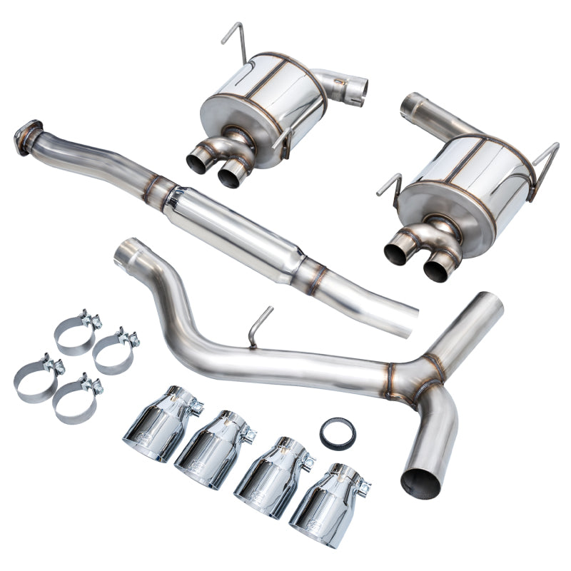 AWE Touring Edition Cat Back Exhaust Chrome Silver Tips (SEDAN) Subaru 2011-2014 WRX / 2011-2021 STI | 3015-42104