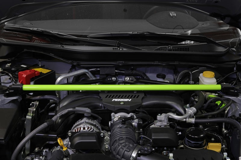 Perrin Front Strut Tower Bar Neon Yellow (PSP-SUS-066NY) | Subaru BRZ 2013-2025 / Scion FR-S 2013-2016 / Toyota GT86 2017-2021 / GR86 2022-2025