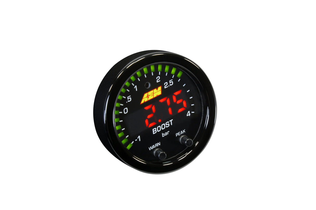 AEM X-Series Boost Pressure Gauge Kit -30inHg 60psi (30-0308)
