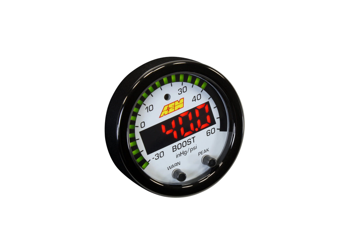 AEM X-Series Boost Pressure Gauge Kit -30inHg 60psi (30-0308)