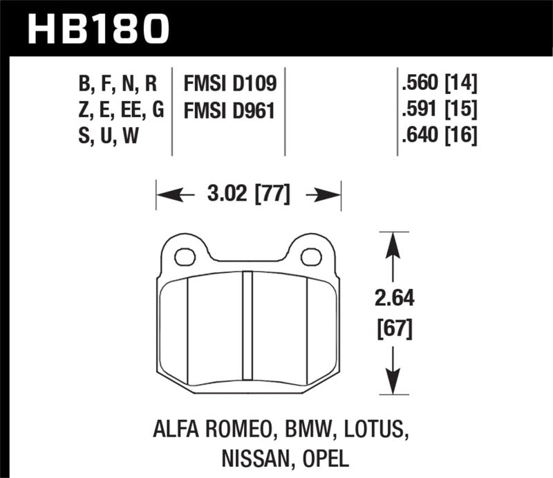 Hawk Performance DTC-30 Brembo Rear Brake Pads Subaru 2004-2017 STI | HB180W.560