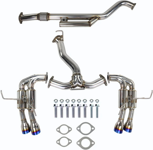 Invidia Gemini R400 Cat Back Exhaust w/ Titanium Quad Tips Subaru 2022-2024 WRX | HS22WRXGM4ST