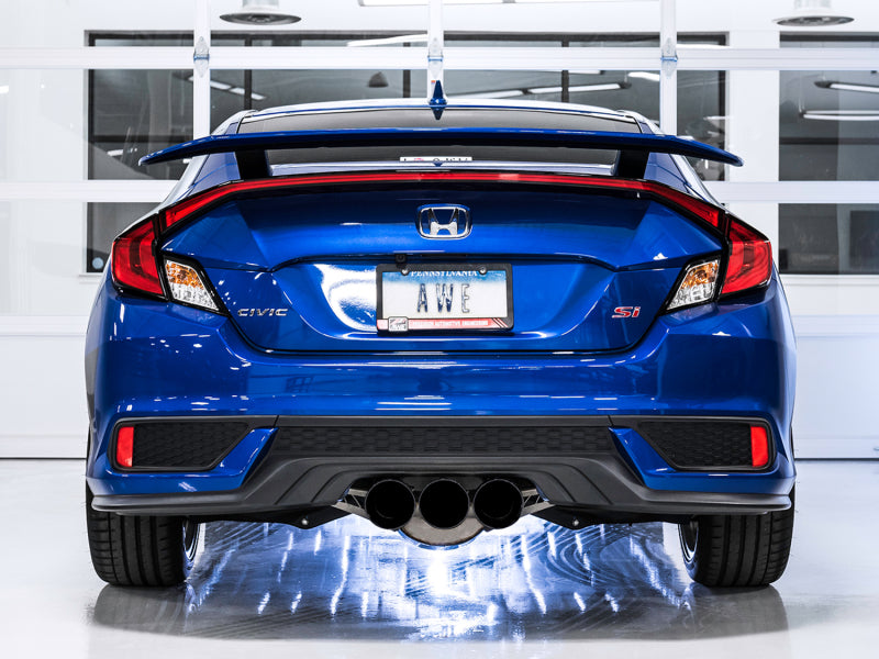 AWE Touring Edition Exhaust w/Front Pipe Dual Diamond Black Tips 2017-2020 Honda Civic Si | 3015-33122