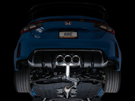 AWE Track Edition Exhaust w/ Triple Chrome Silver Tips 2023-2024 Honda Civic Type R FL5 | 3020-52287