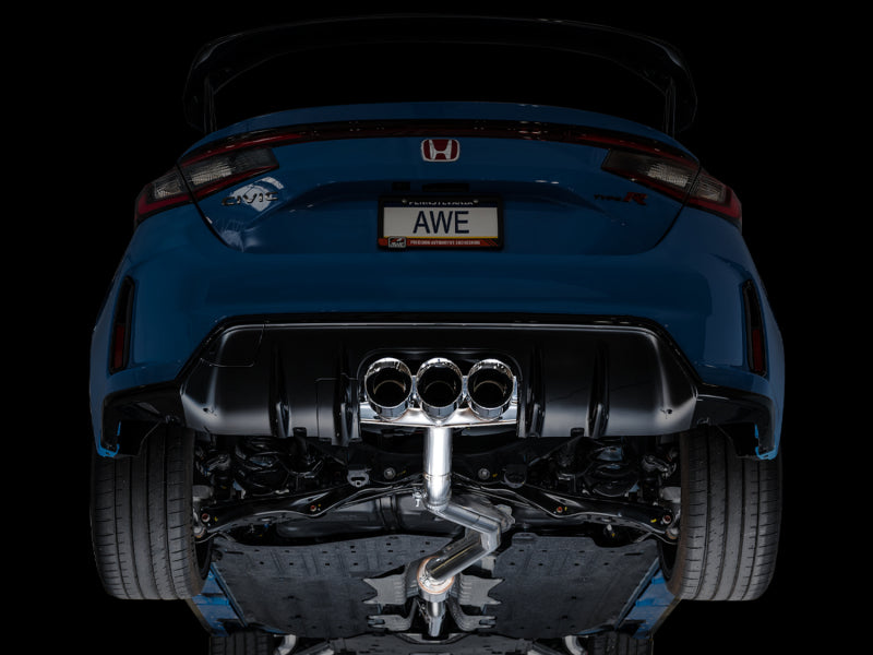 AWE Track Edition Exhaust w/ Triple Chrome Silver Tips 2023-2024 Honda Civic Type R FL5 | 3020-52287