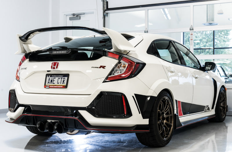 AWE Touring Edition Exhaust w/Front & Mid Pipe Diamond Blk Tips 2017-2021 Honda Civic Type R FK8 | 3015-43000