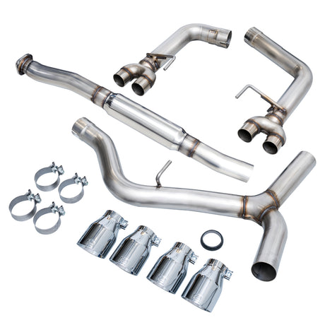 AWE Track Edition Cat Back Exhaust Chrome Silver Tips Sedan (3020-42058) | Subaru WRX 2011-2021 / STI 2011-2021
