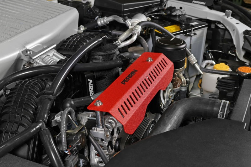 Perrin Pulley Cover Red Compatible With Perrin AOS (PSP-ENG-154RD) | Subaru WRX 2022-2025 / Crosstrek 2018-2025