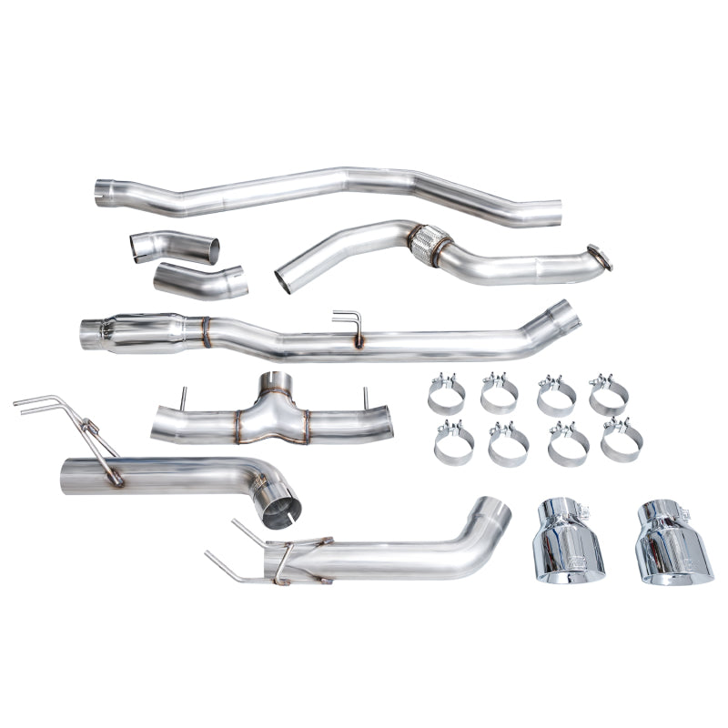 AWE Track Edition Cat Back Exhaust Dual Chrome Silver Tips 2022-2024 Honda Civic Si / 2023-2024 Acura Integra | 3020-32331