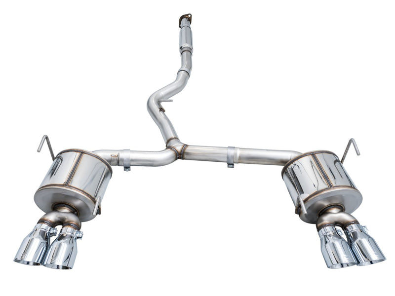 AWE Touring Edition Cat Back Exhaust Chrome Silver Tips Subaru 2022-2024 WRX | 3015-42979