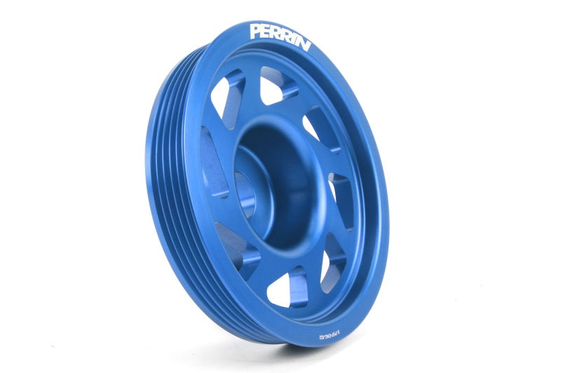 Perrin Performance Lightweight Crank Pulley Blue w/o AC Subaru 2002-2014 WRX / 2004-2021 STI | PSP-ENG-102BL
