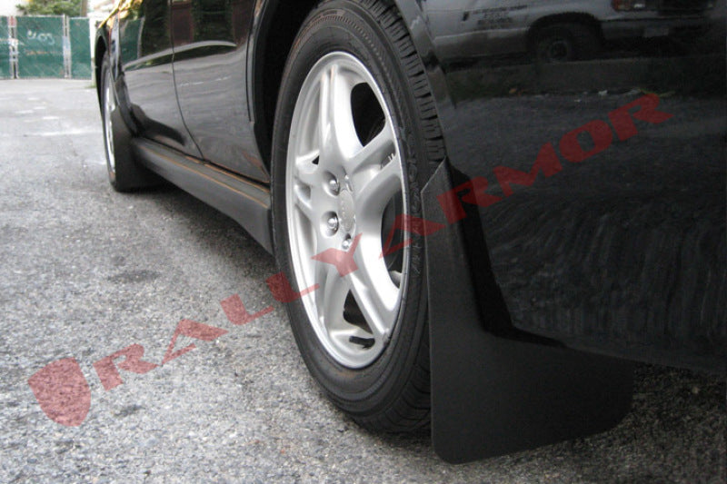 Rally Armor Basic Mud Flaps Black Logo Subaru 2002-2007 WRX / 2004-2007 STI | MF1-BAS-BLK