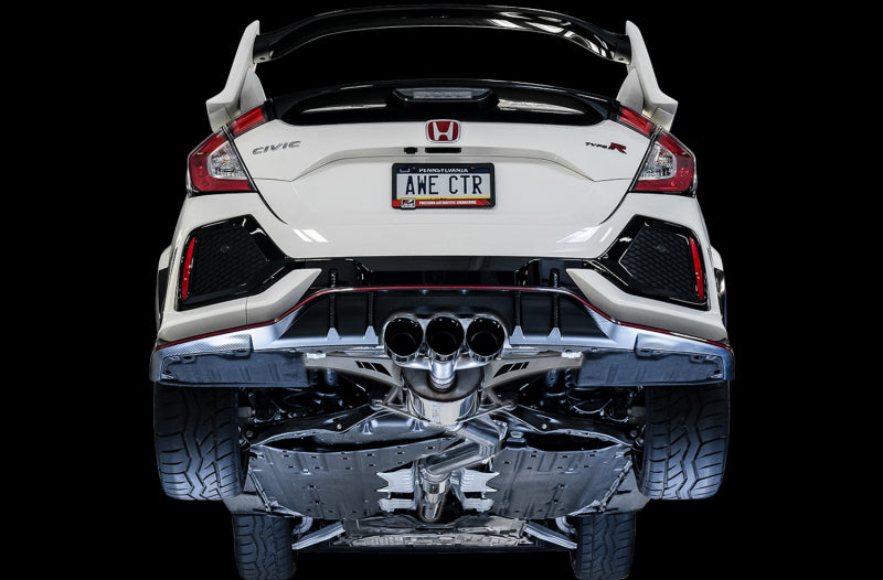 AWE Touring Edition Exhaust w/ Front & Mid Pipe Diamond Blk Tips 2017-2021 Honda Civic Type R FK8 | 3015-43000